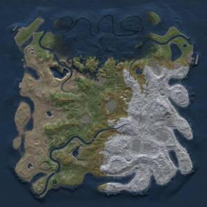 Thumbnail Rust Map: Procedural Map, Size: 4500, Seed: 1324237411, 17 Monuments