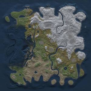 Thumbnail Rust Map: Procedural Map, Size: 4500, Seed: 1911754487, 16 Monuments