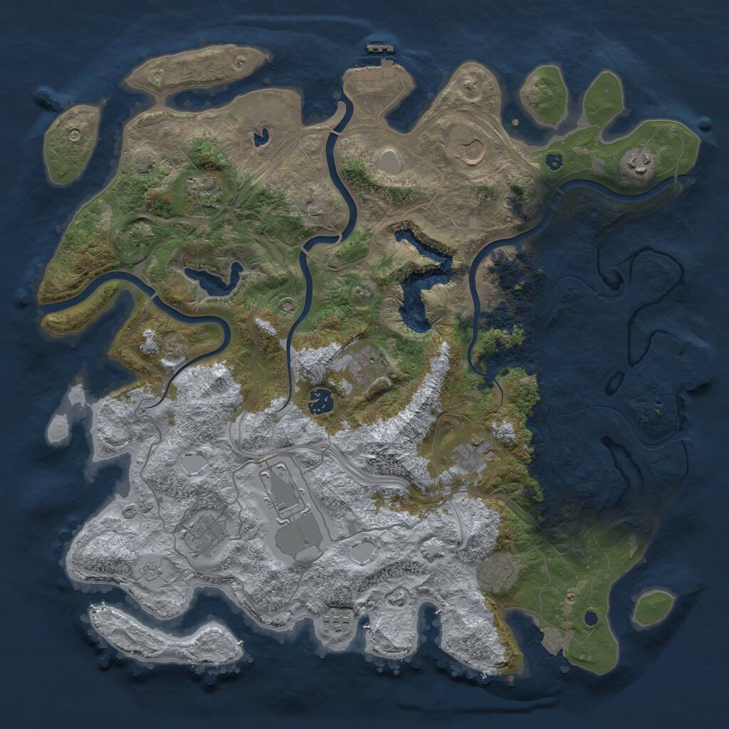 Rust Map: Procedural Map, Size: 4250, Seed: 1431270207, 16 Monuments