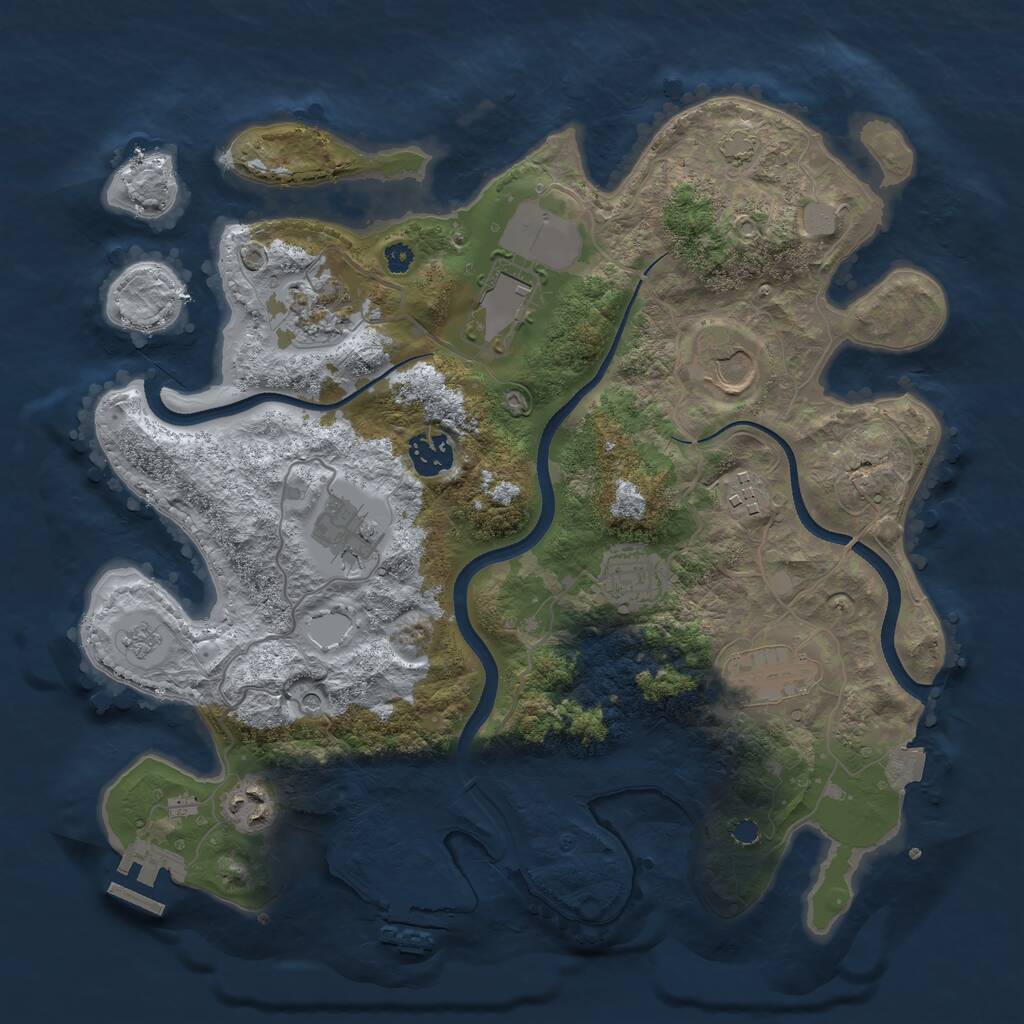 Rust Map: Procedural Map, Size: 3500, Seed: 1605673704, 15 Monuments
