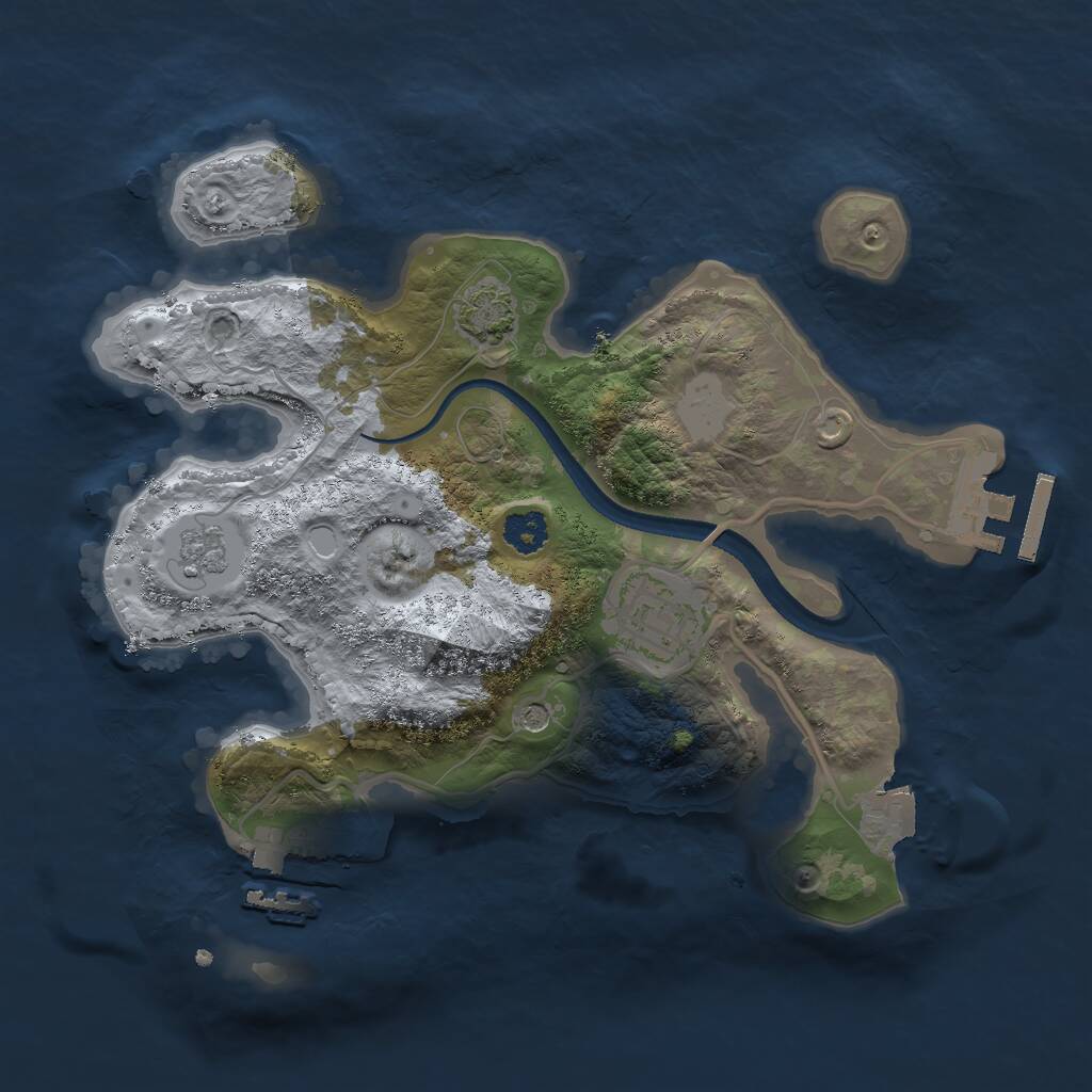 Rust Map: Procedural Map, Size: 2500, Seed: 377565572, 7 Monuments