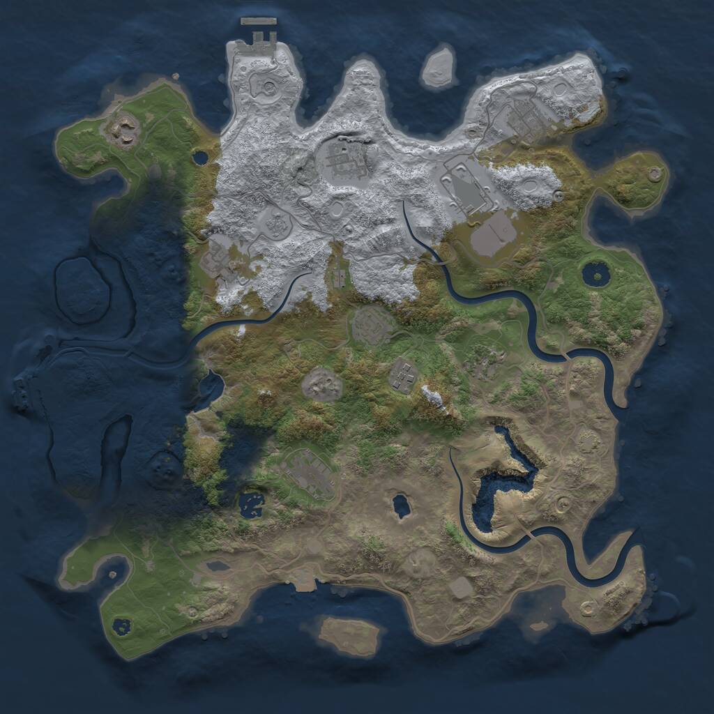 Rust Map: Procedural Map, Size: 4000, Seed: 580862730, 16 Monuments