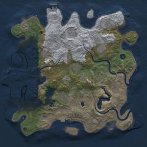 Thumbnail Rust Map: Procedural Map, Size: 4000, Seed: 580862730, 16 Monuments