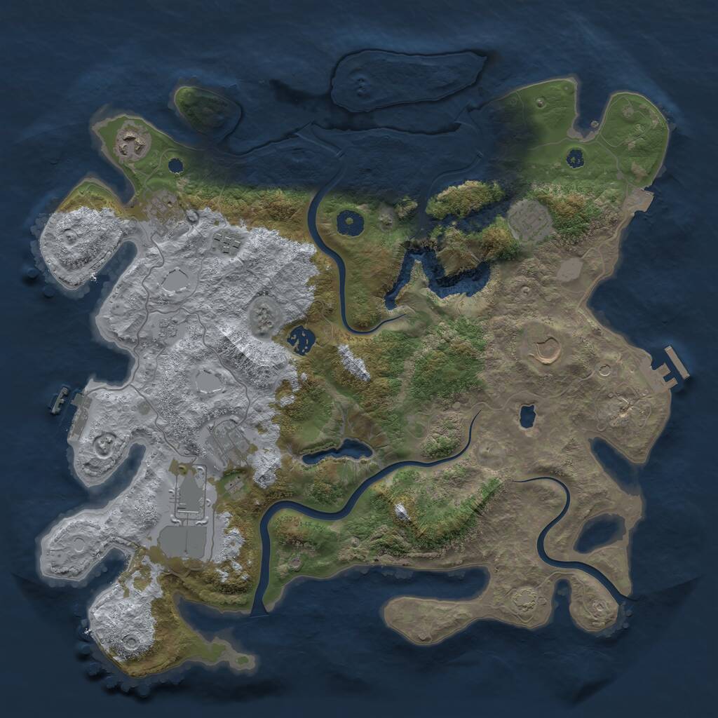 Rust Map: Procedural Map, Size: 4000, Seed: 945773136, 14 Monuments