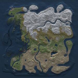 Thumbnail Rust Map: Procedural Map, Size: 4500, Seed: 1274123649, 17 Monuments