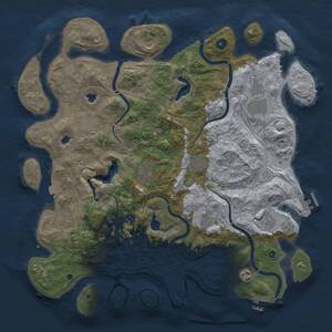 Thumbnail Rust Map: Procedural Map, Size: 4500, Seed: 791662256, 16 Monuments