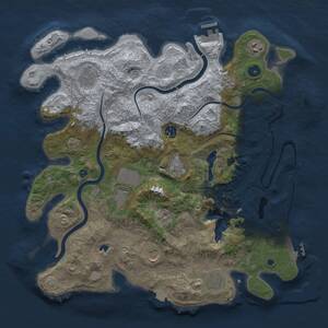 Thumbnail Rust Map: Procedural Map, Size: 4000, Seed: 552852840, 14 Monuments