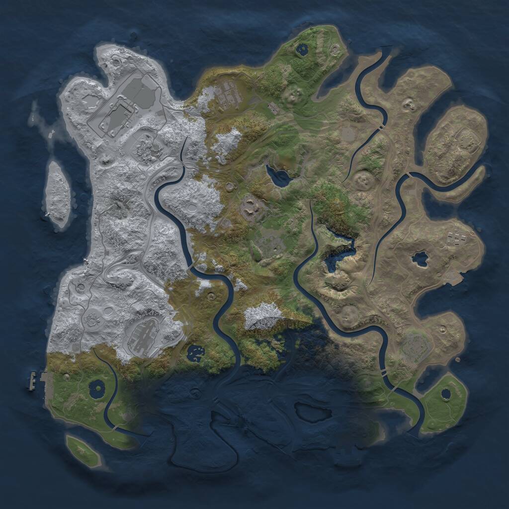 Rust Map: Procedural Map, Size: 4250, Seed: 43654646, 15 Monuments