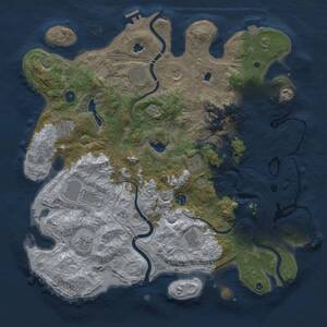 Thumbnail Rust Map: Procedural Map, Size: 4500, Seed: 1687760372, 16 Monuments
