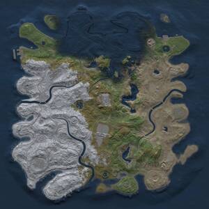 Thumbnail Rust Map: Procedural Map, Size: 4500, Seed: 880707070, 17 Monuments