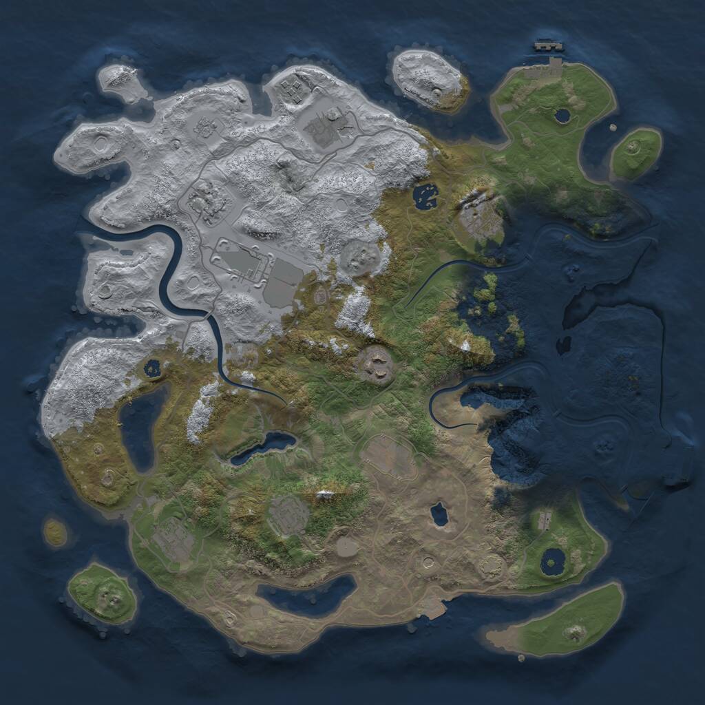 Rust Map: Procedural Map, Size: 4000, Seed: 2003952101, 16 Monuments