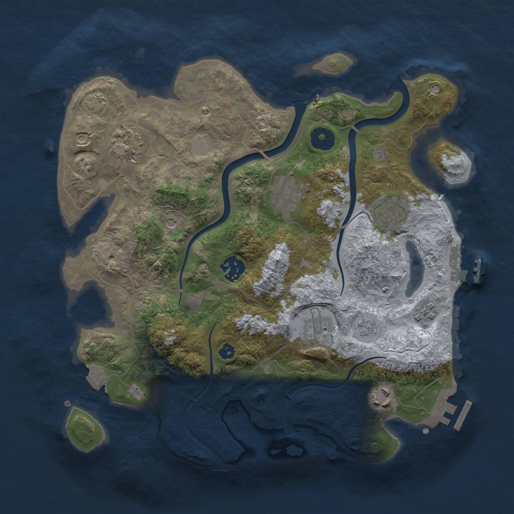 Rust Map: Procedural Map, Size: 3275, Seed: 59, 13 Monuments