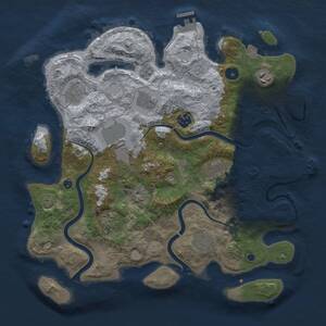 Thumbnail Rust Map: Procedural Map, Size: 3700, Seed: 622612877, 15 Monuments