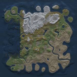 Thumbnail Rust Map: Procedural Map, Size: 4500, Seed: 1291633889, 17 Monuments