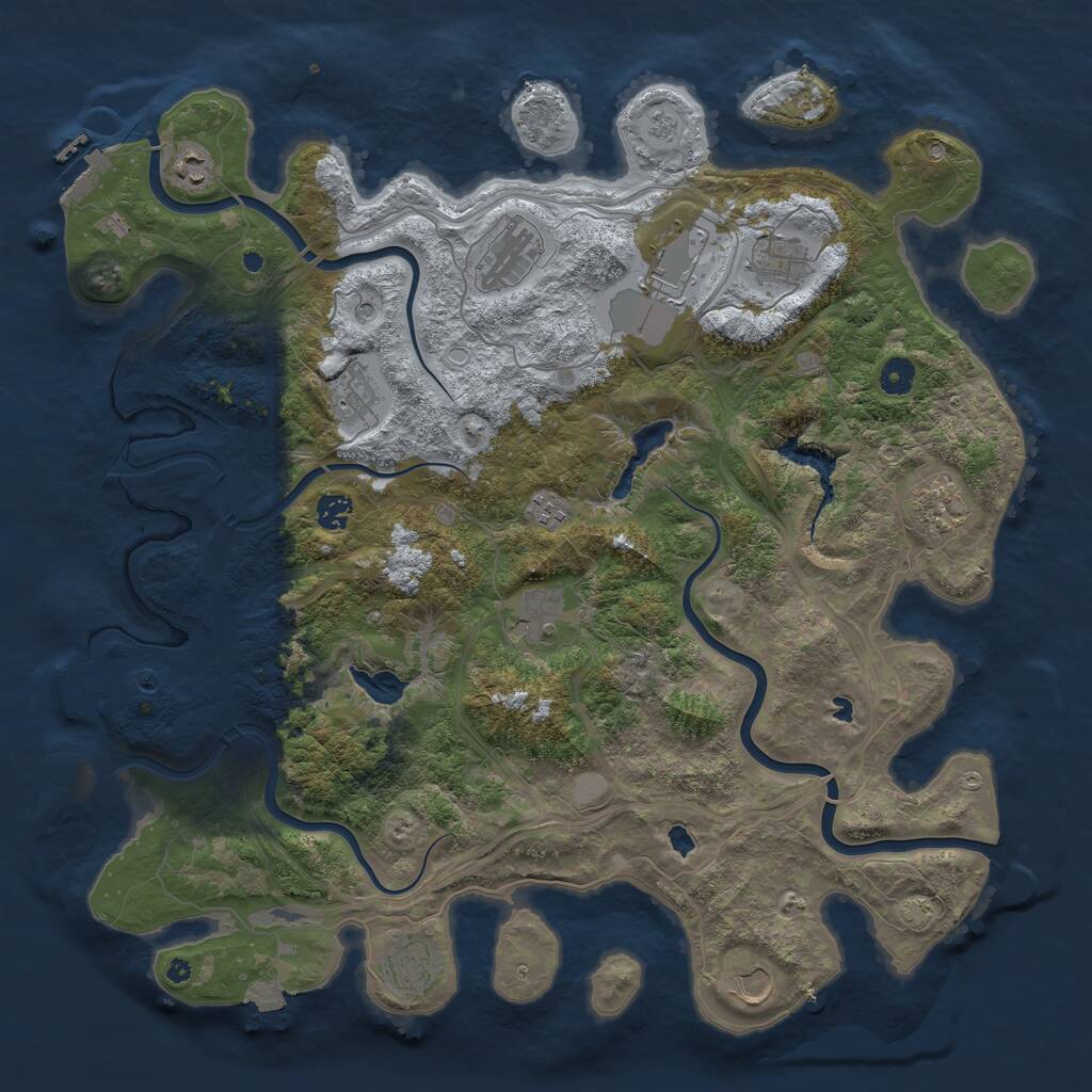 Rust Map: Procedural Map, Size: 4500, Seed: 1291633889, 17 Monuments