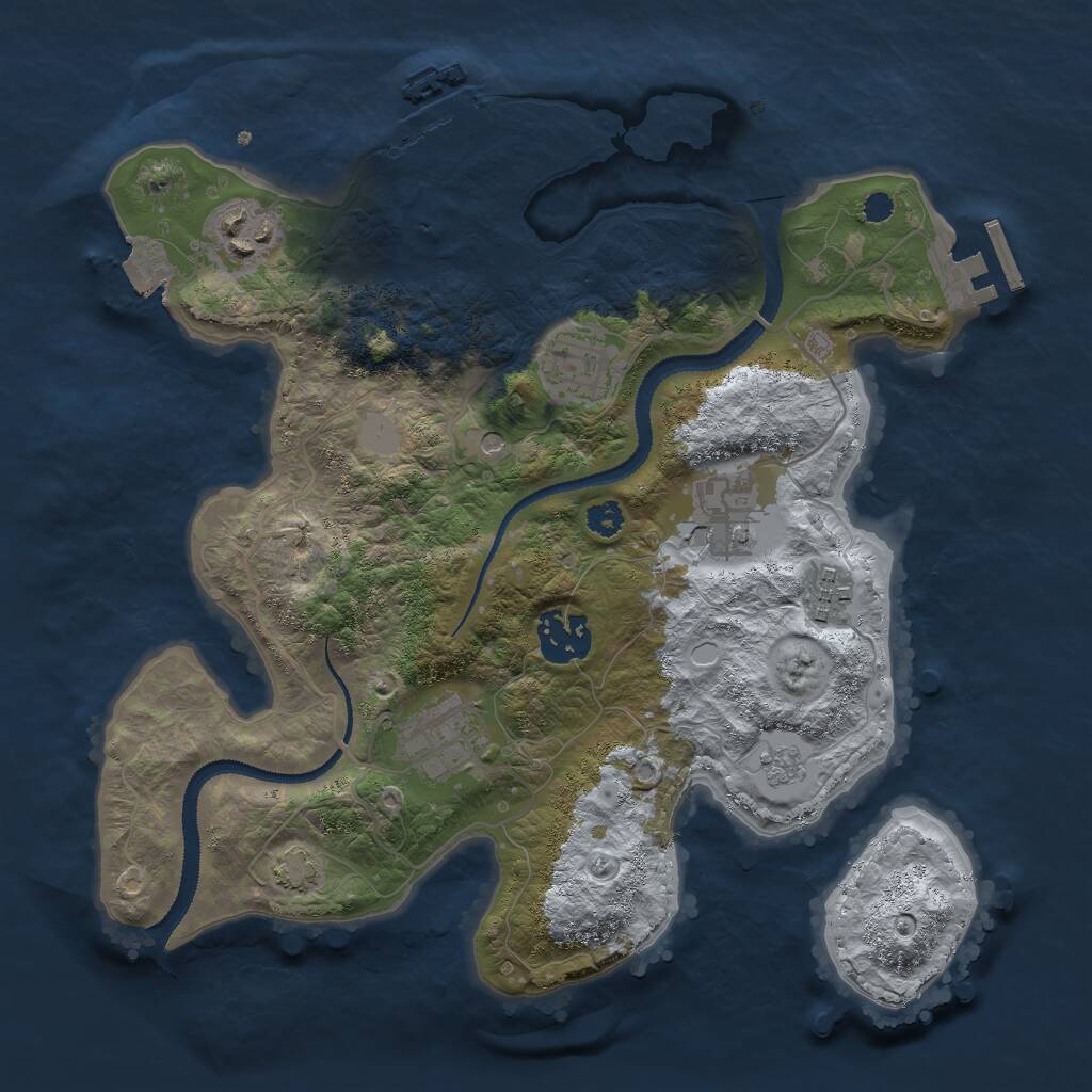 Rust Map: Procedural Map, Size: 3000, Seed: 3288391, 12 Monuments
