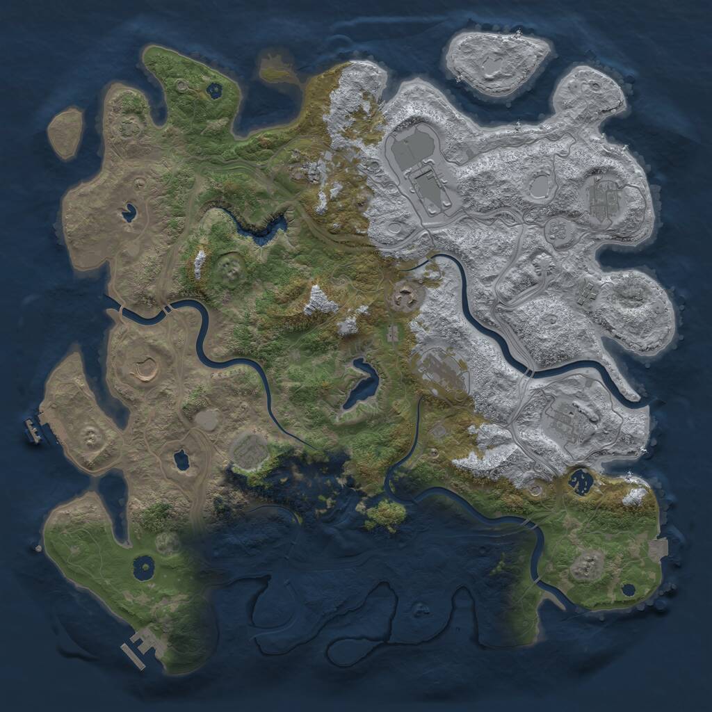 Rust Map: Procedural Map, Size: 4500, Seed: 109912351, 16 Monuments