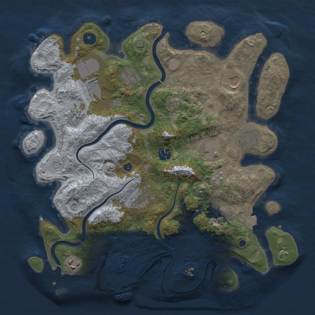 Rust Map: Procedural Map, Size: 3750, Seed: 203314213, 15 Monuments