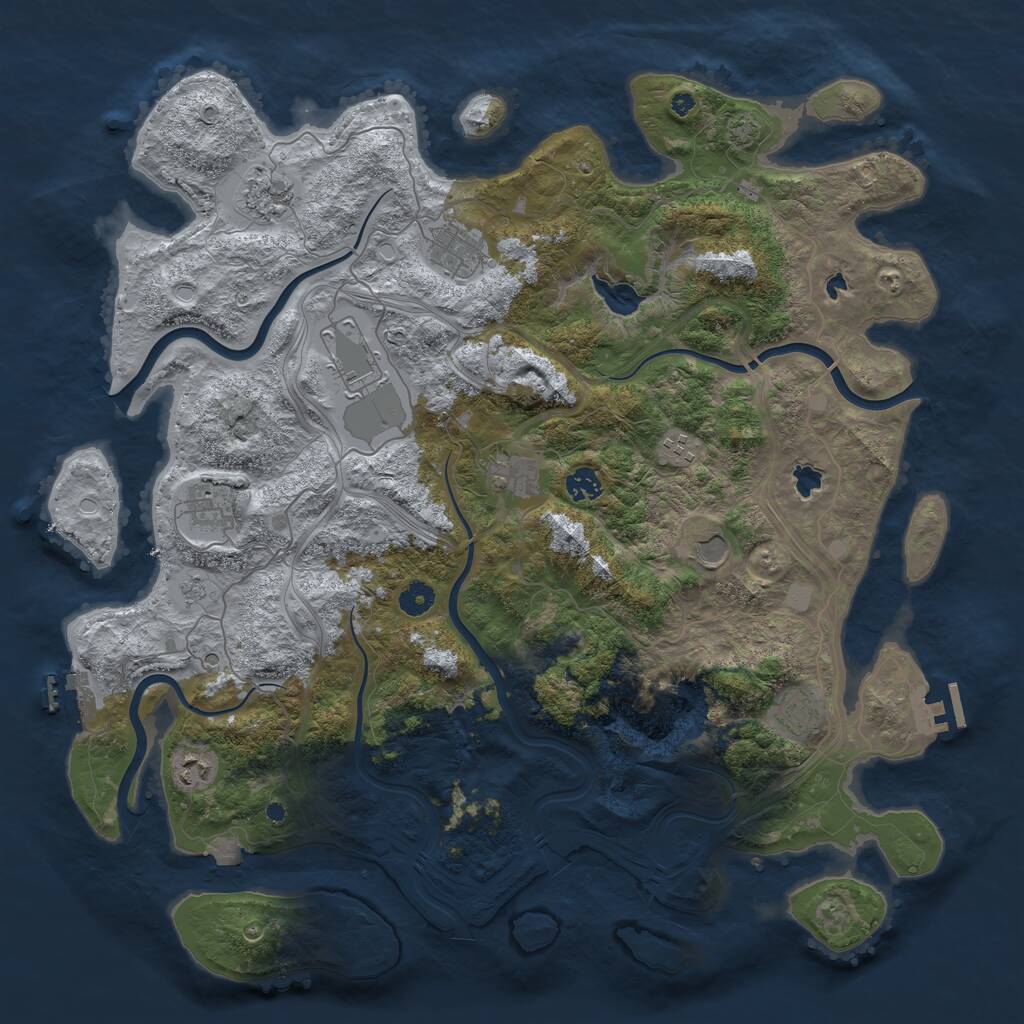 Rust Map: Procedural Map, Size: 4500, Seed: 1555051332, 16 Monuments