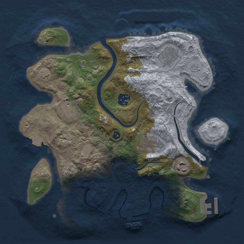 Rust Map: Procedural Map, Size: 3000, Seed: 65215, 12 Monuments