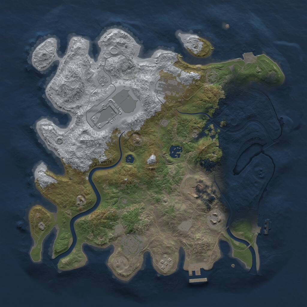 Rust Map: Procedural Map, Size: 3500, Seed: 794105180, 13 Monuments