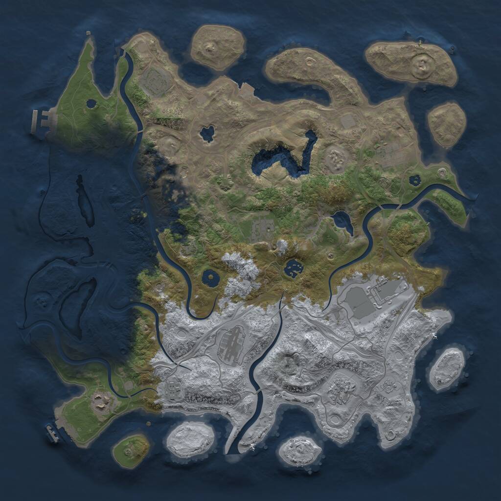 Rust Map: Procedural Map, Size: 4250, Seed: 2087599609, 16 Monuments