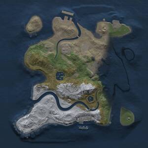 Thumbnail Rust Map: Procedural Map, Size: 2500, Seed: 51877, 8 Monuments