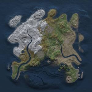 Thumbnail Rust Map: Procedural Map, Size: 3000, Seed: 1549737626, 10 Monuments