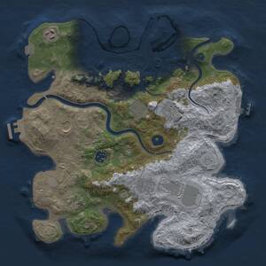 Thumbnail Rust Map: Procedural Map, Size: 3500, Seed: 1076357005, 15 Monuments