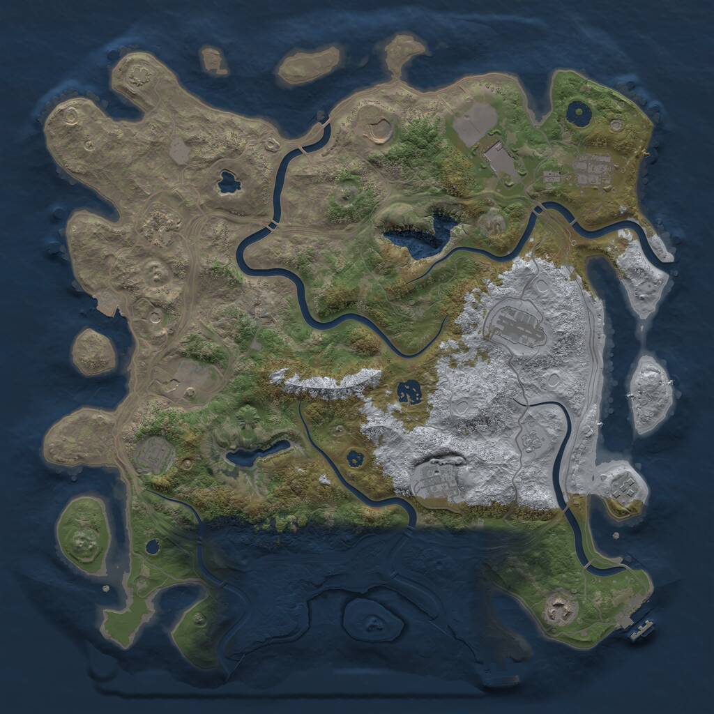 Rust Map: Procedural Map, Size: 4250, Seed: 259094941, 17 Monuments