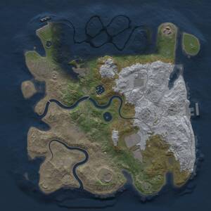 Thumbnail Rust Map: Procedural Map, Size: 3500, Seed: 1274548814, 16 Monuments