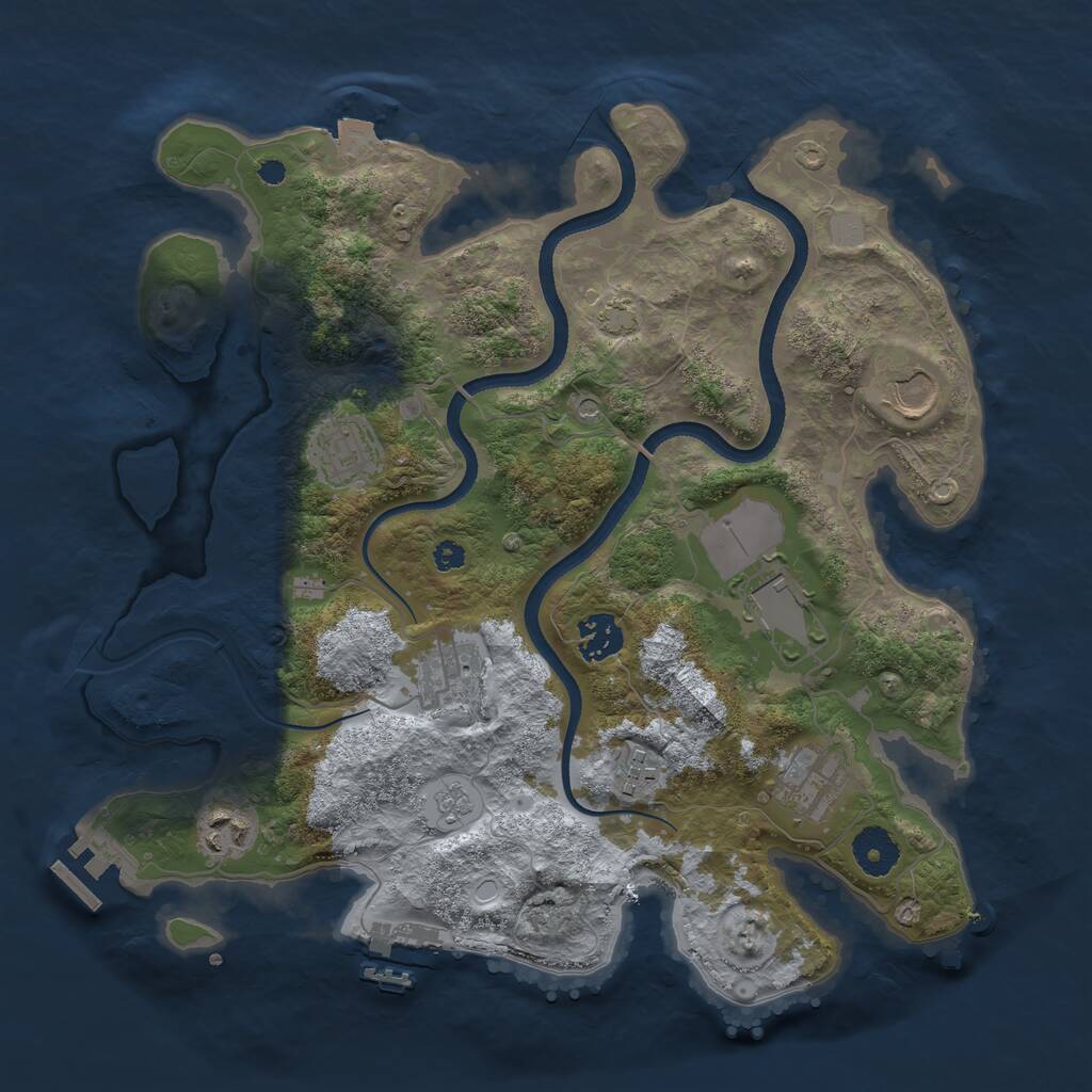 Rust Map: Procedural Map, Size: 3500, Seed: 1510688157, 14 Monuments