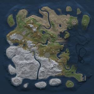 Thumbnail Rust Map: Procedural Map, Size: 4000, Seed: 2469931, 12 Monuments
