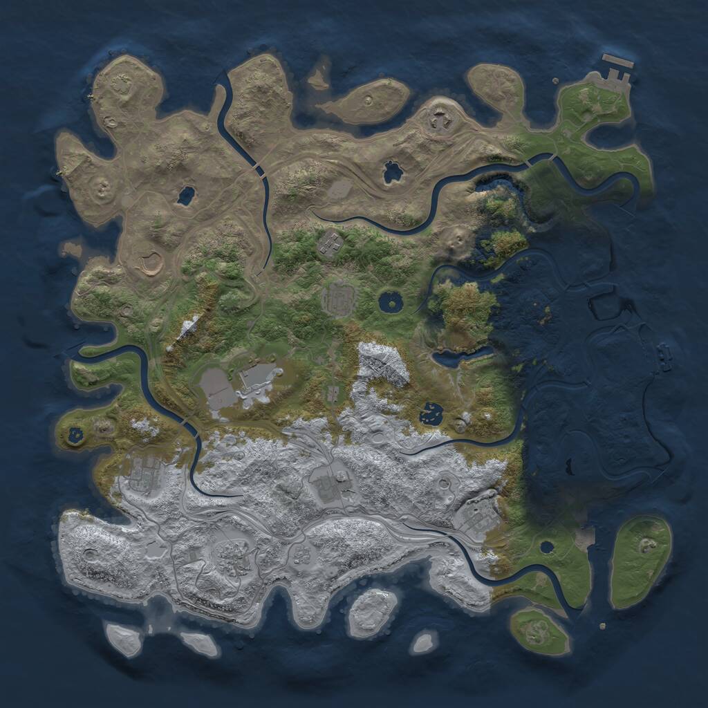 Rust Map: Procedural Map, Size: 4500, Seed: 426079248, 16 Monuments