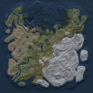 Thumbnail Rust Map: Procedural Map, Size: 4500, Seed: 1164031916, 17 Monuments