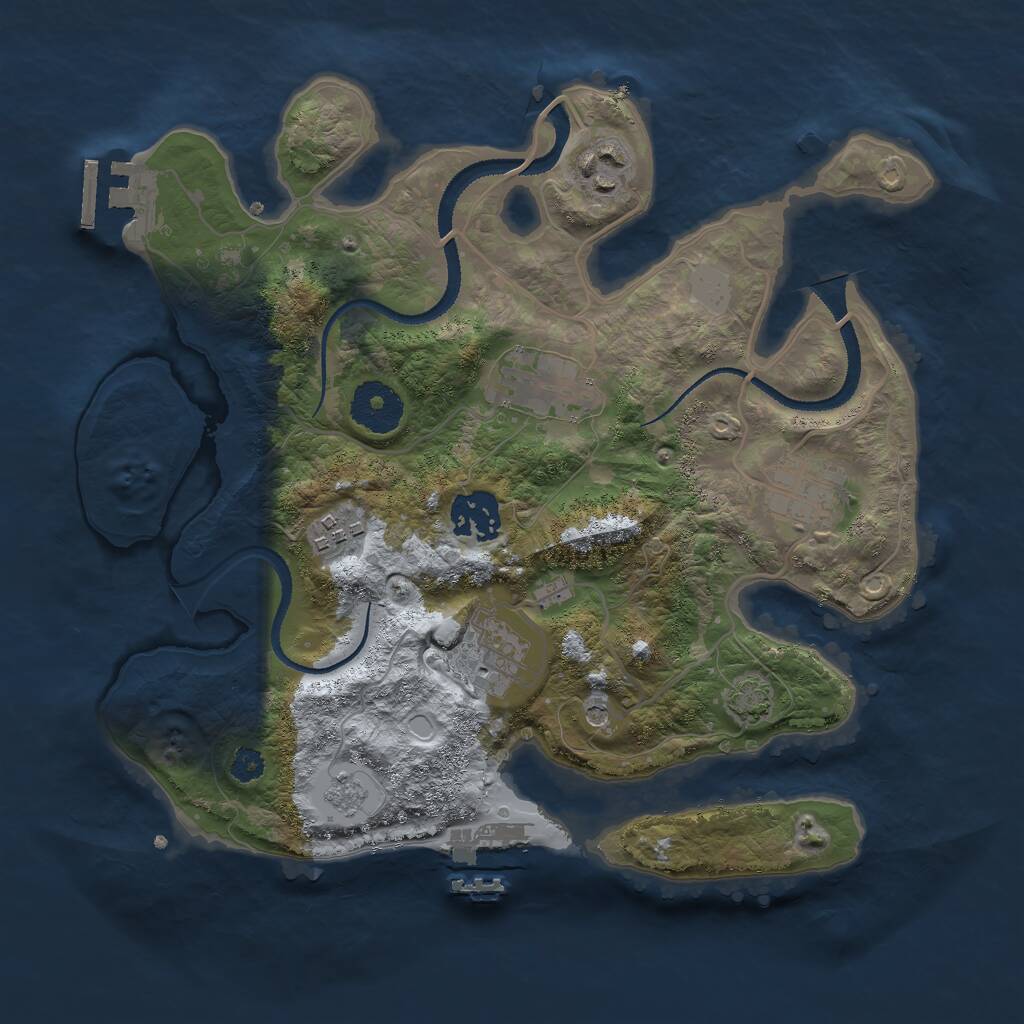 Rust Map: Procedural Map, Size: 3000, Seed: 1853354720, 12 Monuments