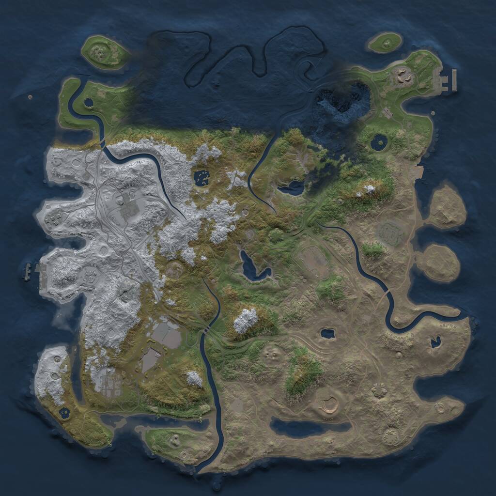 Rust Map: Procedural Map, Size: 4500, Seed: 738992456, 15 Monuments