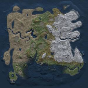 Thumbnail Rust Map: Procedural Map, Size: 4500, Seed: 16300480, 17 Monuments
