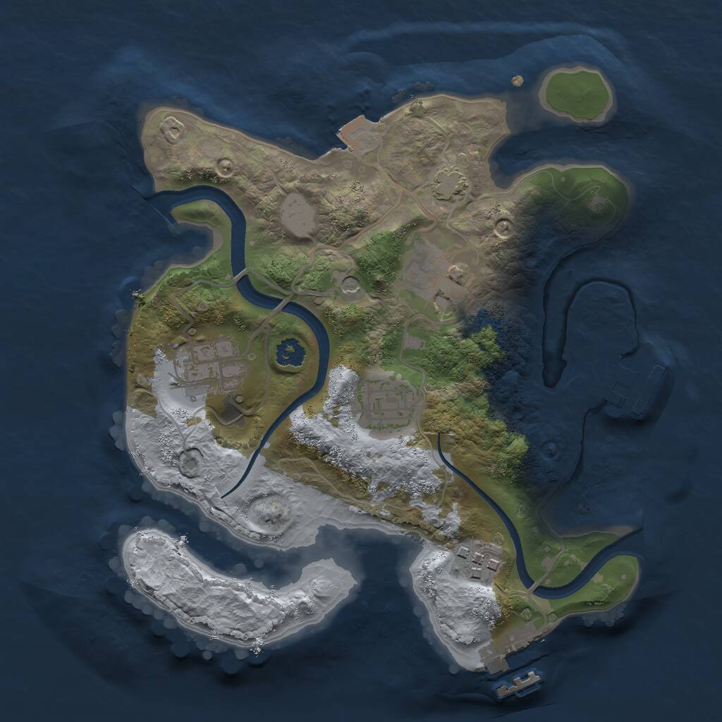 Rust Map: Procedural Map, Size: 2500, Seed: 2023547269, 9 Monuments