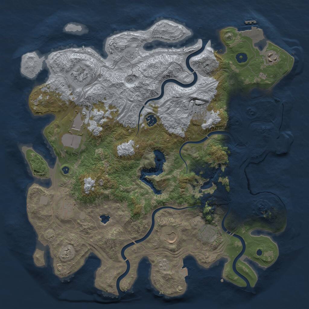 Rust Map: Procedural Map, Size: 4250, Seed: 2124418029, 15 Monuments