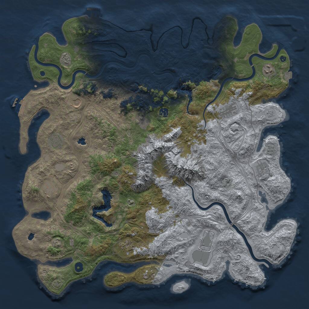 Rust Map: Procedural Map, Size: 5000, Seed: 765989463, 17 Monuments