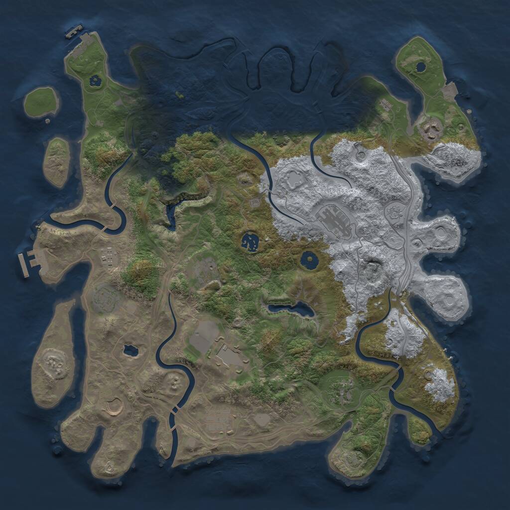 Rust Map: Procedural Map, Size: 4250, Seed: 36751383, 16 Monuments