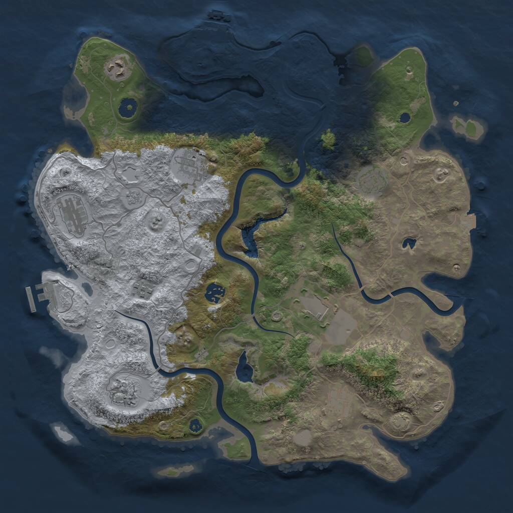 Rust Map: Procedural Map, Size: 4000, Seed: 341815113, 15 Monuments