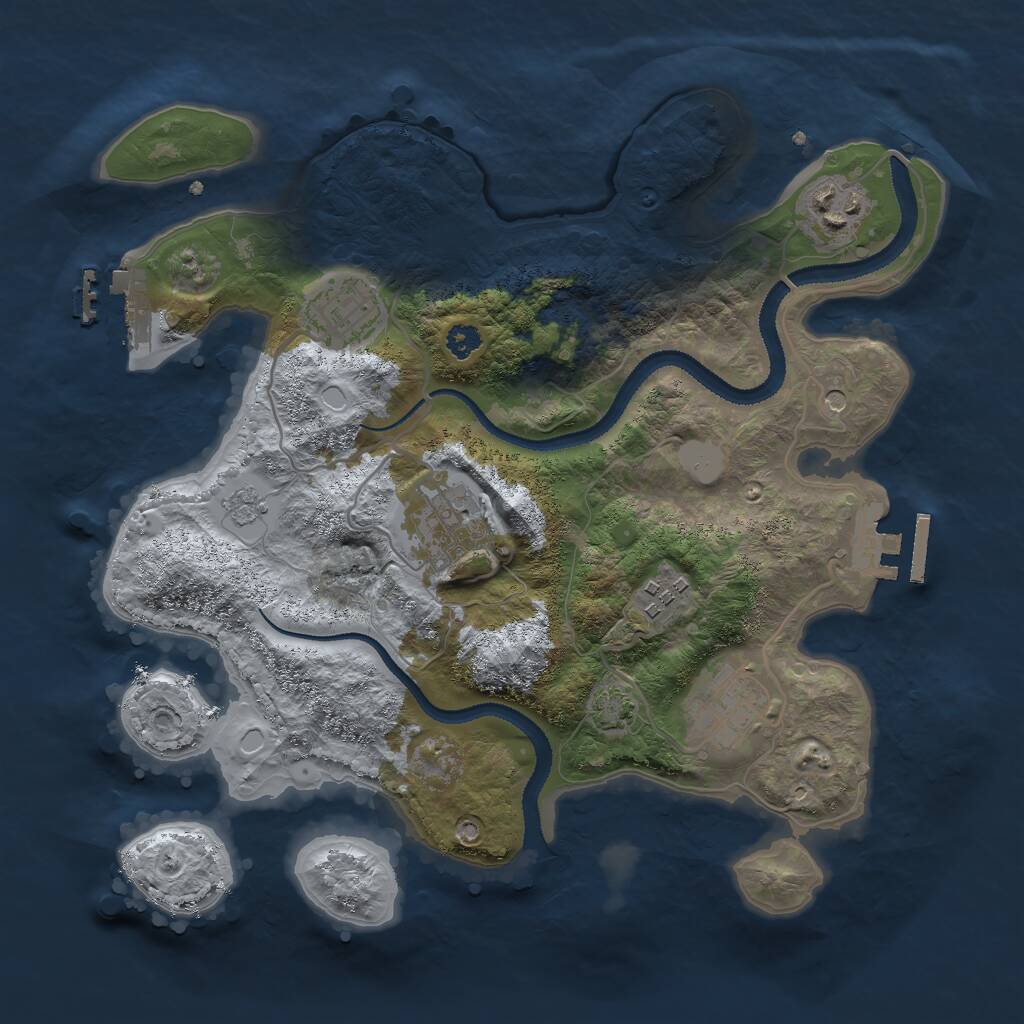 Rust Map: Procedural Map, Size: 3000, Seed: 35786, 11 Monuments