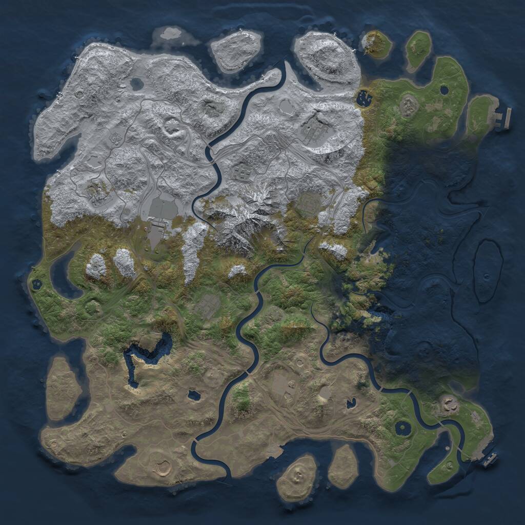 Rust Map: Procedural Map, Size: 5000, Seed: 1108507479, 16 Monuments