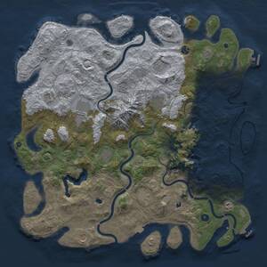 Thumbnail Rust Map: Procedural Map, Size: 5000, Seed: 1108507479, 16 Monuments