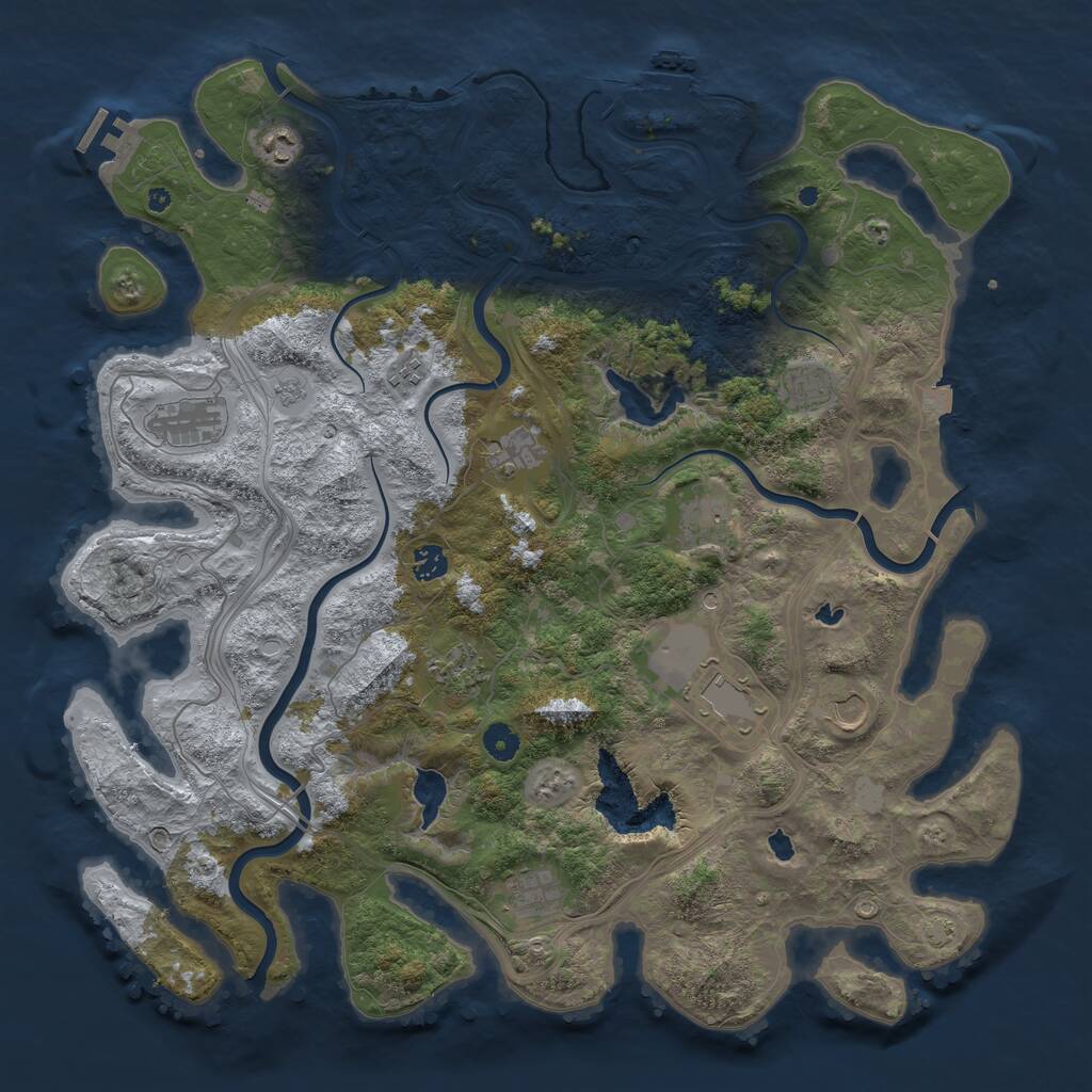 Rust Map: Procedural Map, Size: 4500, Seed: 179330937, 17 Monuments