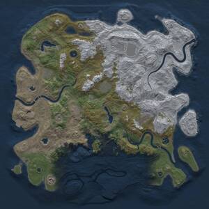 Thumbnail Rust Map: Procedural Map, Size: 4500, Seed: 1278409153, 16 Monuments