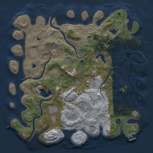 Thumbnail Rust Map: Procedural Map, Size: 4500, Seed: 416160746, 16 Monuments