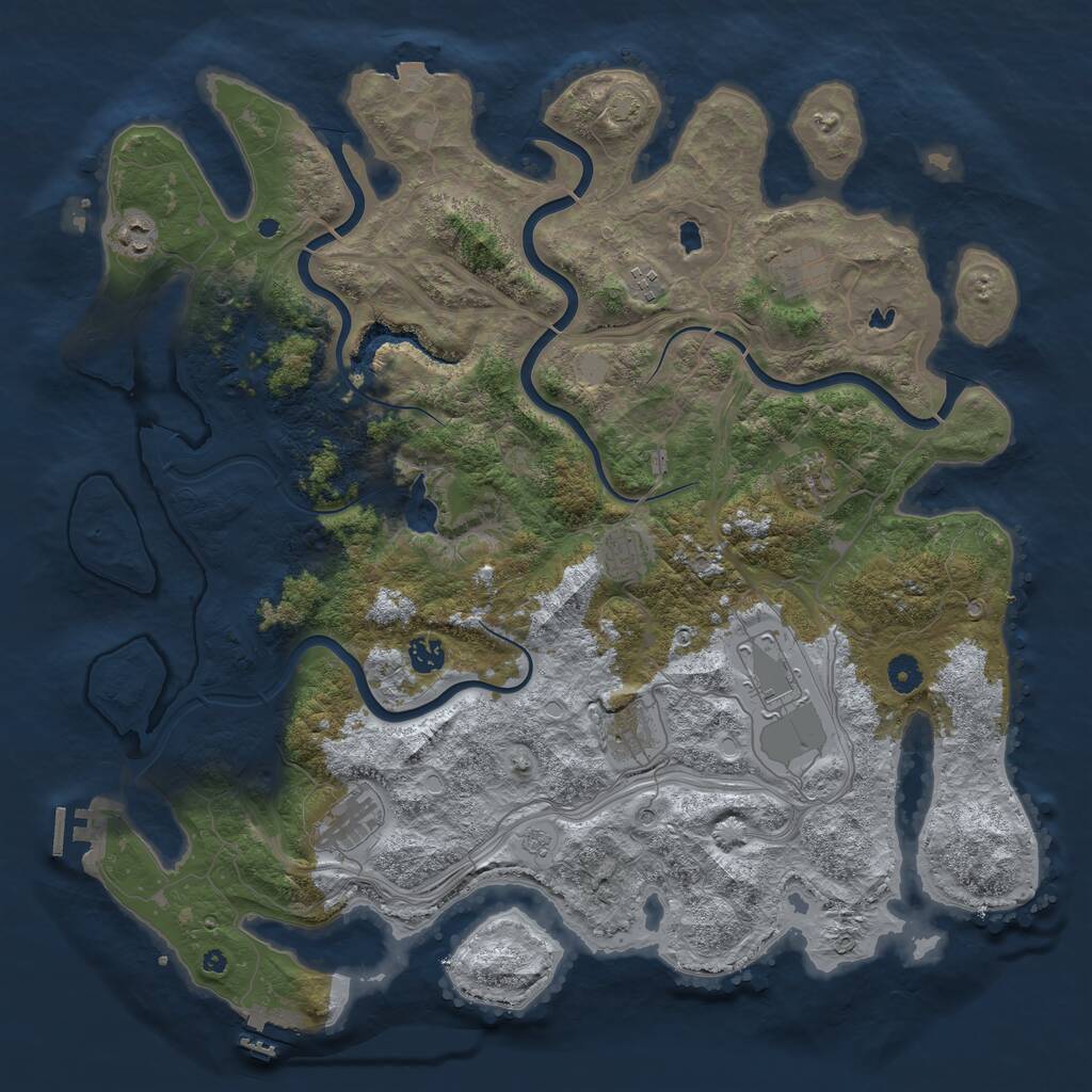 Rust Map: Procedural Map, Size: 4500, Seed: 512147027, 15 Monuments